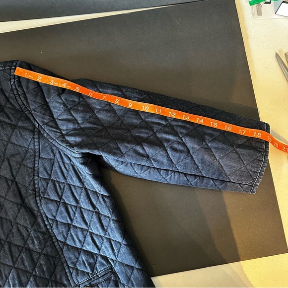 Lauren Jeans Co. Ralph Lauren Blue Quilted Denim Jacket Gold Buttons EUC - Picture 10 of 11